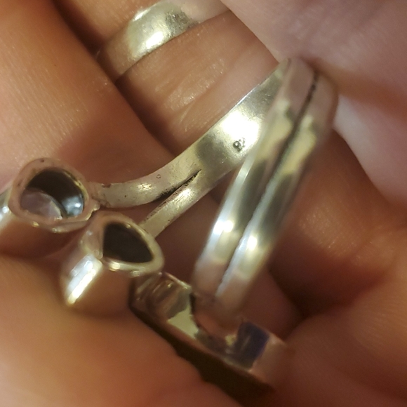 New Triplet Opal and Blue Topaz Adjustable 925 Silver Ring. - Picture 5 of 7